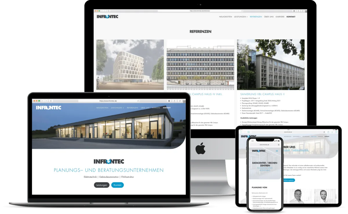 Webdesign-Referenz aus Heidelberg: Website für das Unternehmen INFRONTEC