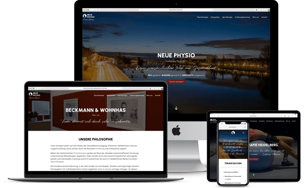 Webdesign-Referenz aus Heidelberg: Website für eine Physiotherapie-Praxis